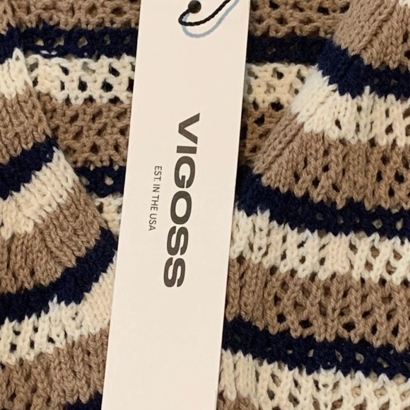 NWT Vigoss Womens MED Crochet Pointelle Knit Cardigan Sweater Cottagecore Boho - Picture 12 of 12